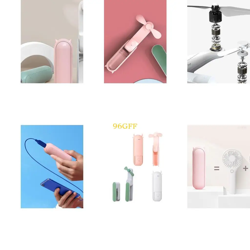 

96GF Портативный портативный портативный вентилятор мини -портативный вентилятор портативный складной вентилятор для W/ Power 2