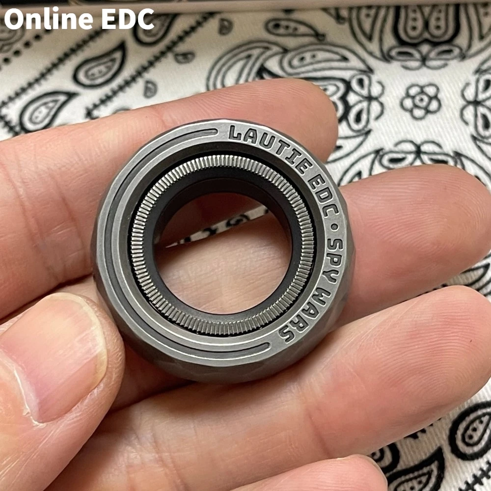 Tweedehands LAUTIE Monteur-A Ring Spinner Wolfraam Messing Fidget Spinner Ring Spinner Fidget Speelgoed Voor Volwassenen