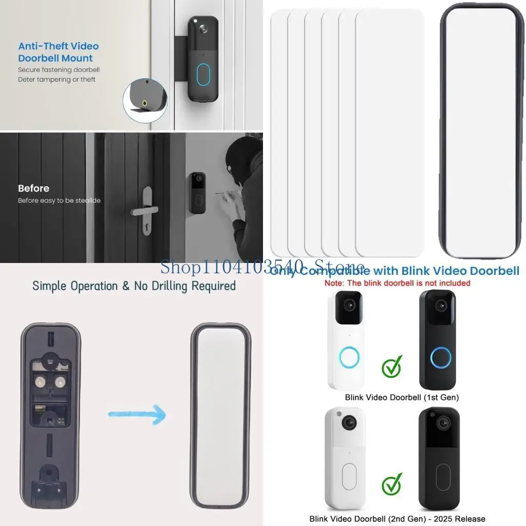 

02DC Pack of 10 Easy installs Doorbells Stickers for Hassle Easy Mounting on Multiple Surfaces Including Metal Plastic Wood