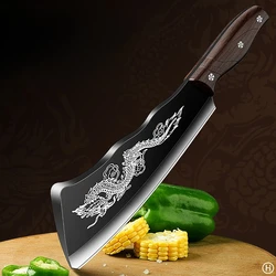 Seiko Kitchen Knife  Imitation wood handle stainless steel dragon Knife - Sharp stainless steel bone cutting vegetables and meat