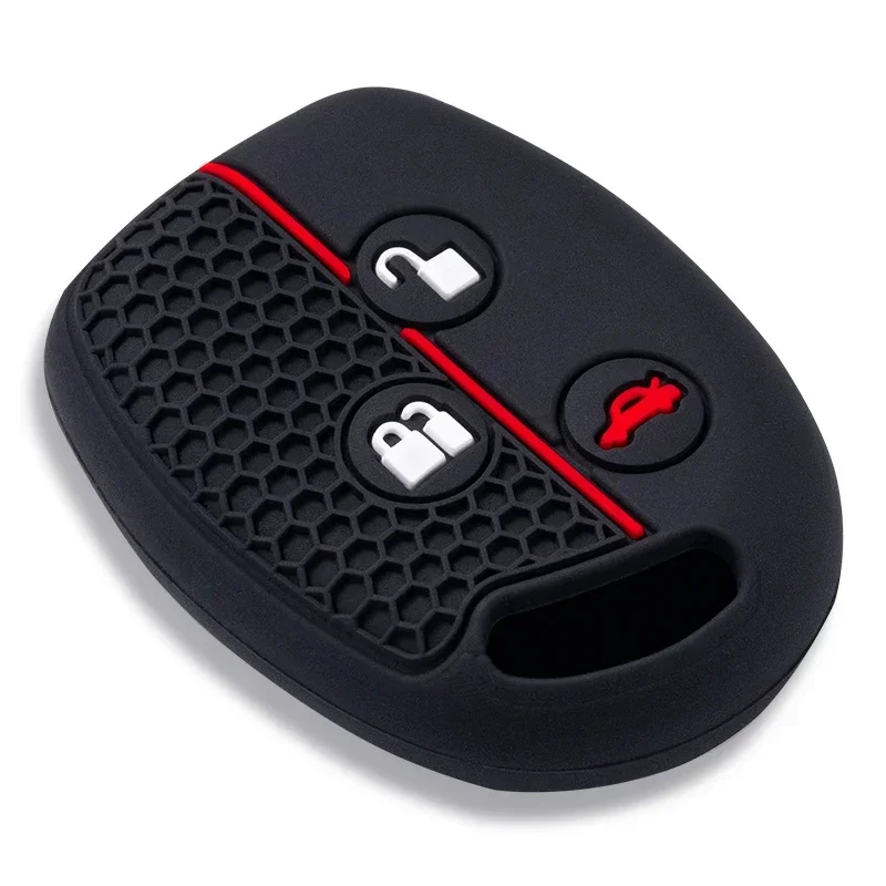 Silicone 3 Button Keyless Entry Key Fob Chain Case Cover Shell Protect For Ford Transit Connect Courier Fiesta Focus Cabriolet