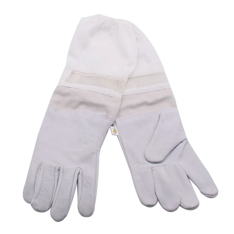 

Beekeeping Glove White Sheepskin New Vented Mesh Gloves Beekeeper Bee Gloves with Long Sleeves Apicultura Bee Equipment