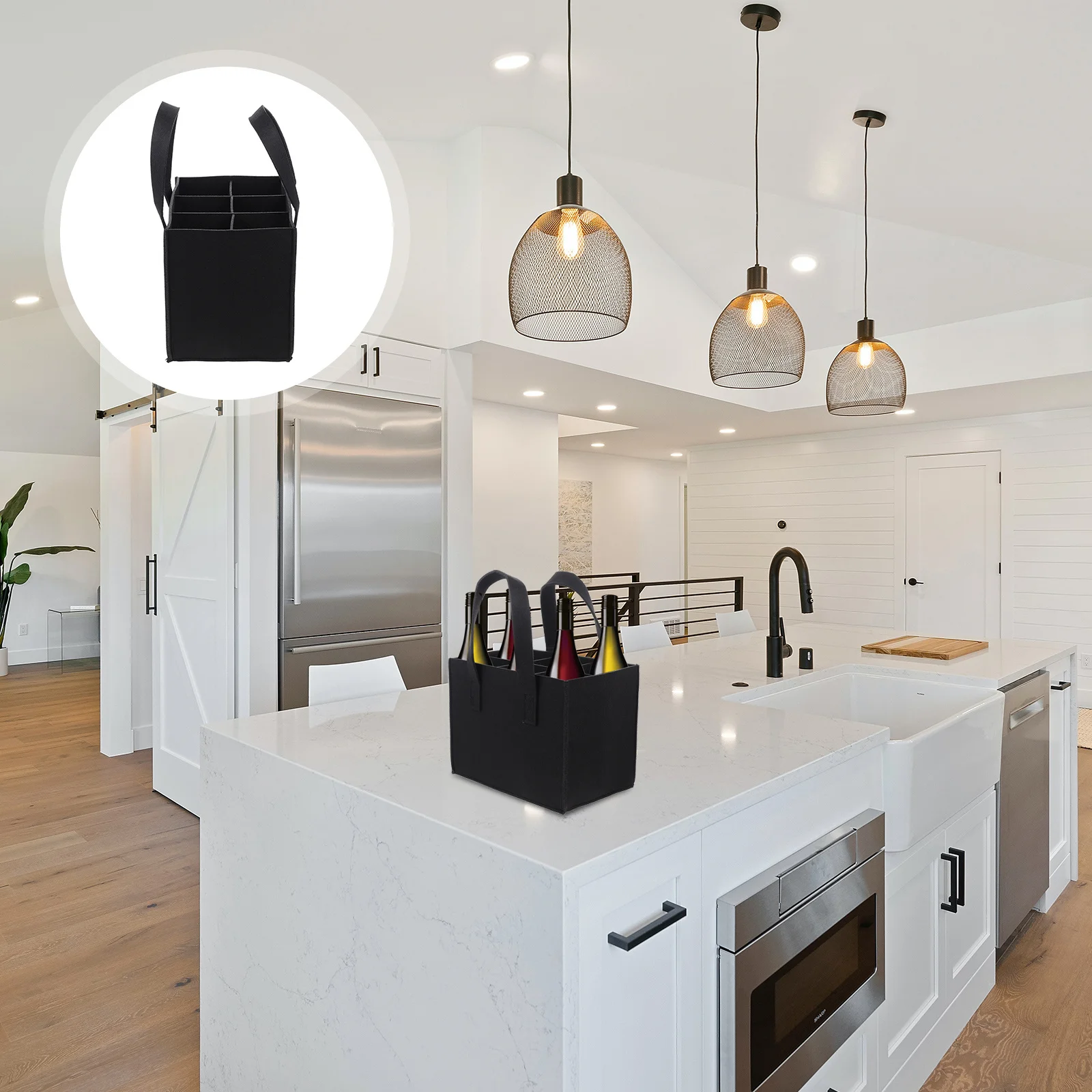 

Bottle Carrier Felt Red Wine Bag Removable Divider Storage Pouch For Portable Wine Holding Multifunctional Party Organizer