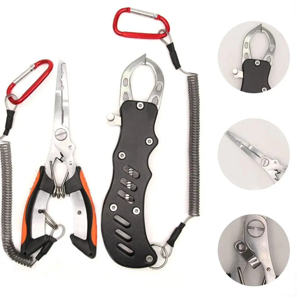 

Stainless Steel Fishing Pliers Fishing Needle Nose Pliers Cut Fishing Line Fishing Pliers With Sheath Telescopic Lanyard