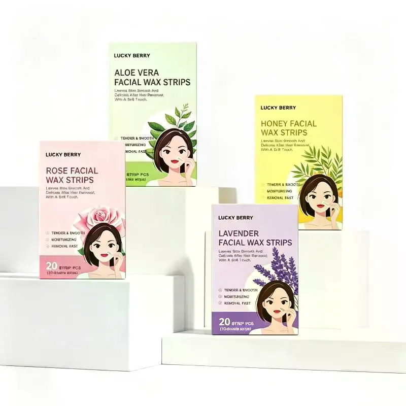 Quick And Easy To Use Gentle Face Wax Strips Effective For Upper Lip And Fine Hair Removal With Soothing Rose Extract 20Pcs