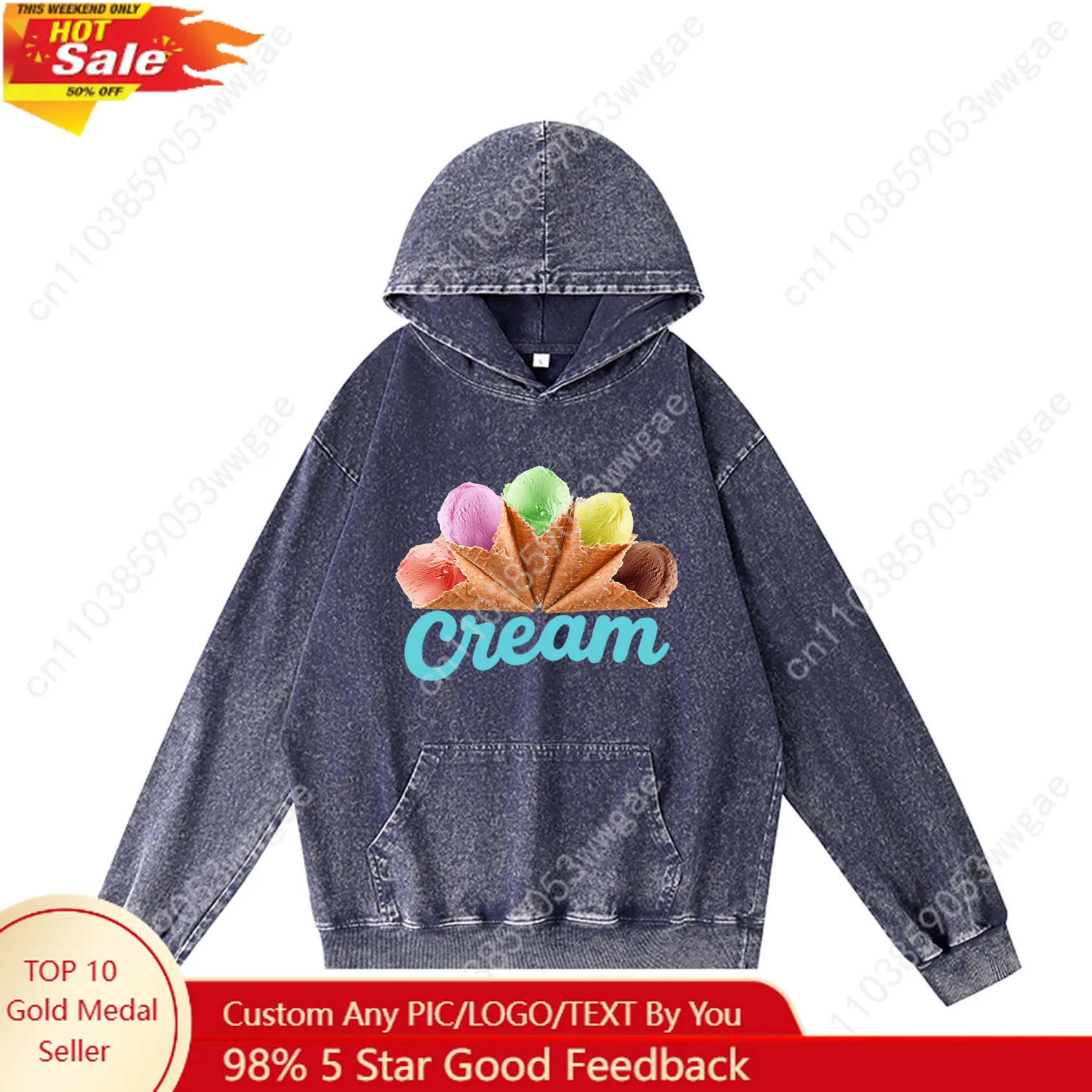 

Ice Cream Hoodies Retro Hooded Sweatshirt Mens Womans Teenagers Vintage Pullover Sweatshirt With Pocket Oversized Customized Top