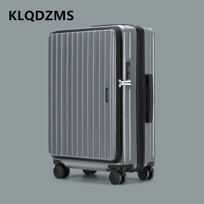 Klqdzms Handbagage Reisbagage Zijopening Instapkoffer 20 "24" 26 Inch Trolley Koffer Heren Uitbreidbare Rits Koffer