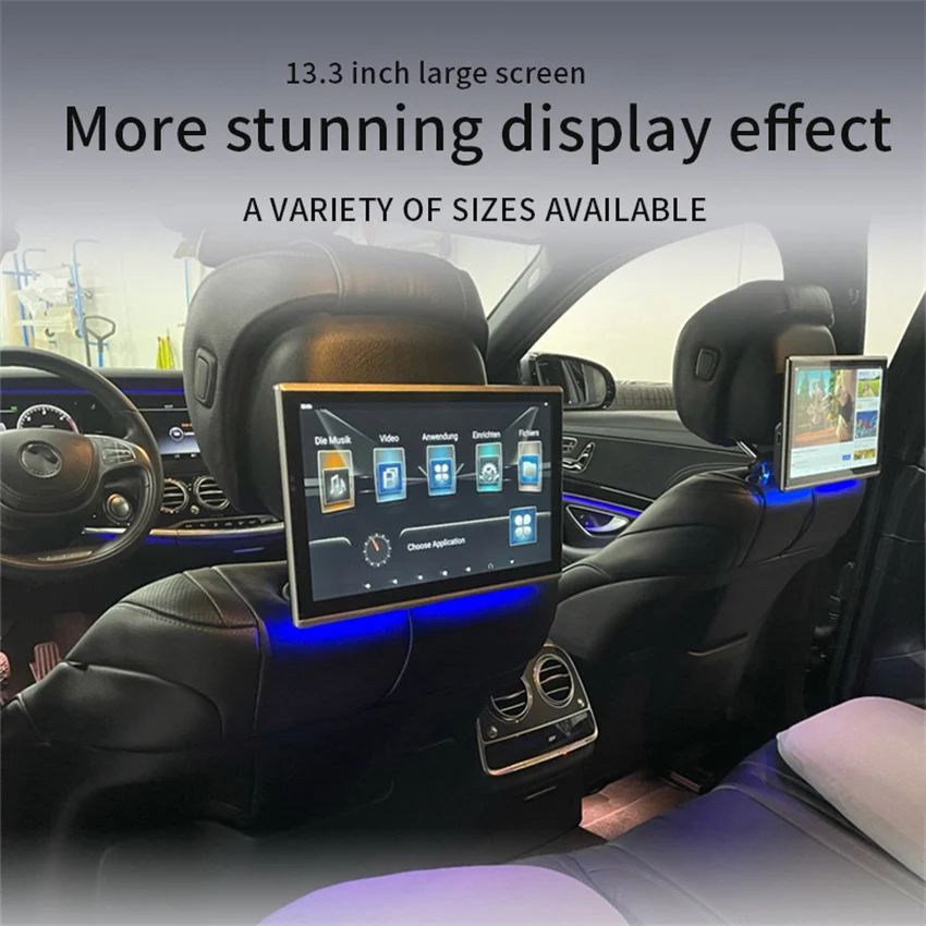 Подголовник ТВ Автомобильный 13,3-дюймовый монитор Carplay Android 11,0 Авто планшет Сенсорный экран Wi-Fi/Bluetooth/USB/SD/HDMI Вход Обновление FM MP5