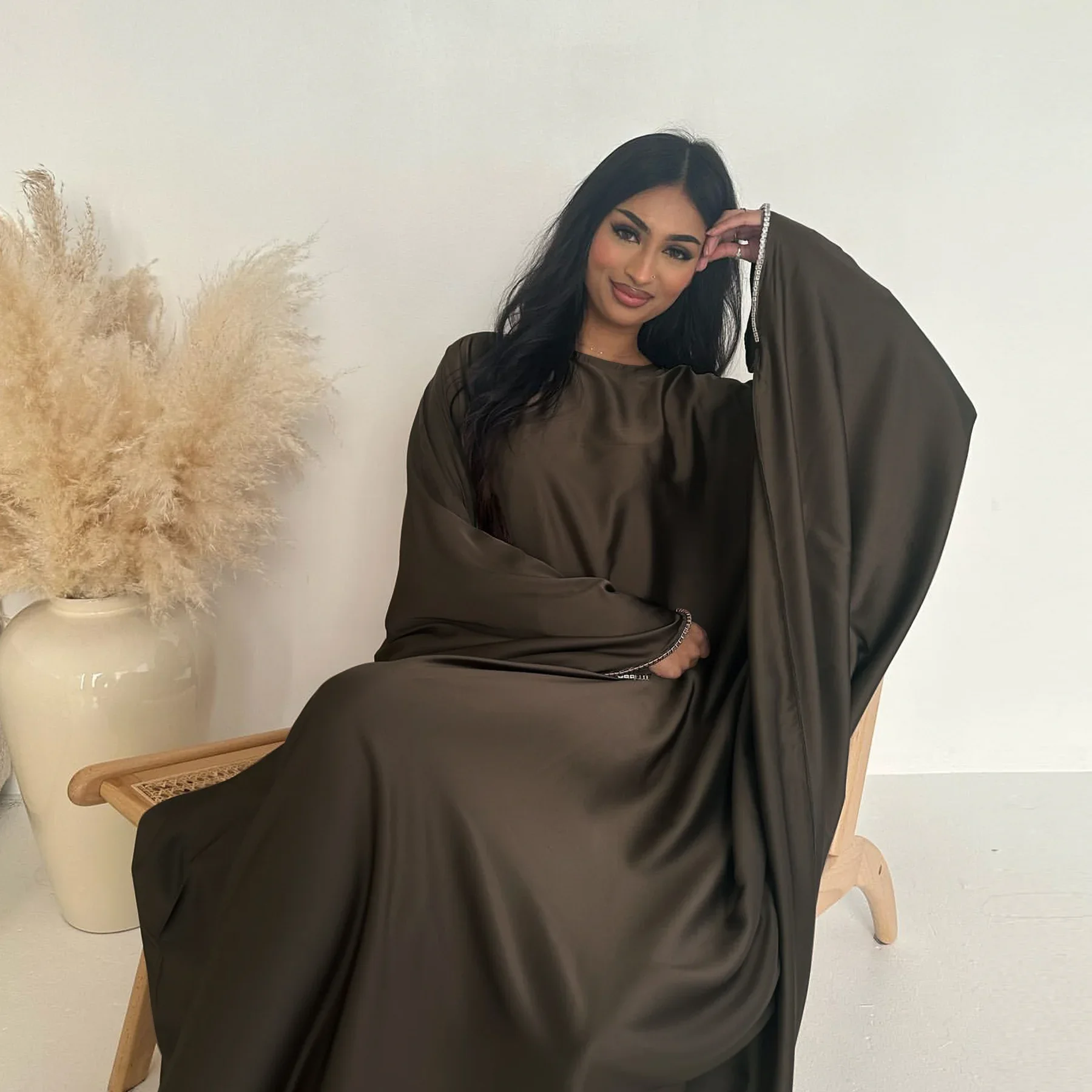 

Ramadan Dubai Luxury Abayas for Women Diamonds Muslim Dress Caftan Marocain Femme Musulmane Robe Eid Djellaba Turkey Kaftan Gown