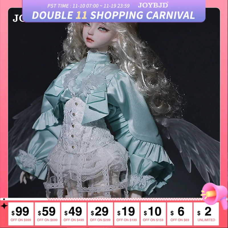 

Qadir Bjd Doll 1/4 Muxi Body Haniel Wings Princess Beauty Battle Angel Knight Fairy of Angel FullsetB Joybjd