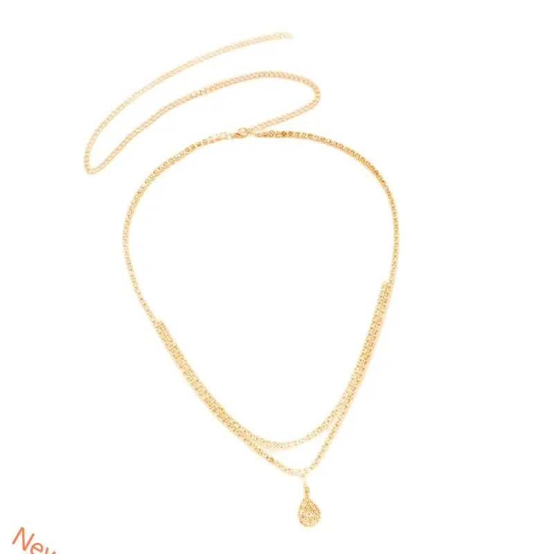 Luxurious Hip Chain With Dangling Teardrop Charm For Women Fashion Accessory