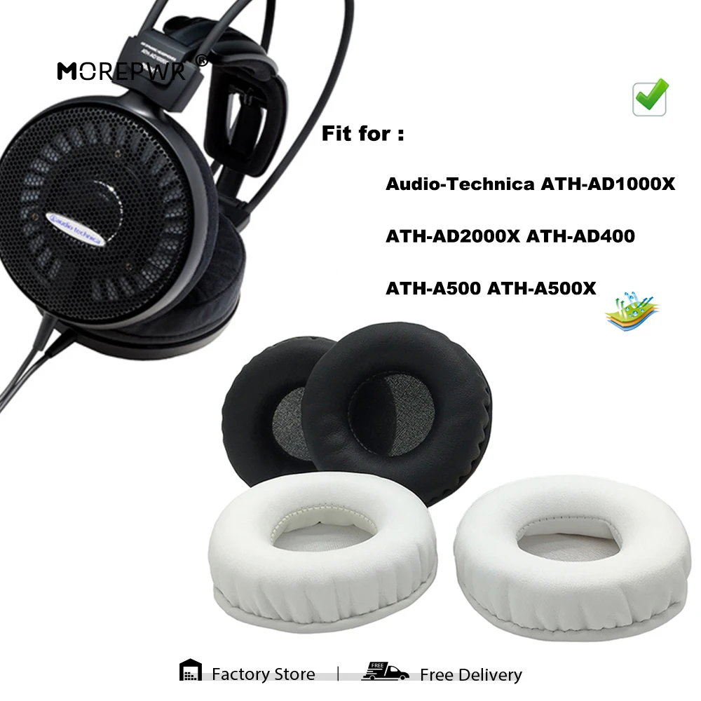 Morepwr Wkładki douszne do Audio-Technica ATH-AD1000X ATH-AD2000X ATH-AD400 ATH-A500 ATH-A500X Poduszki nauszniki Nowa aktualizacja Zamienniki