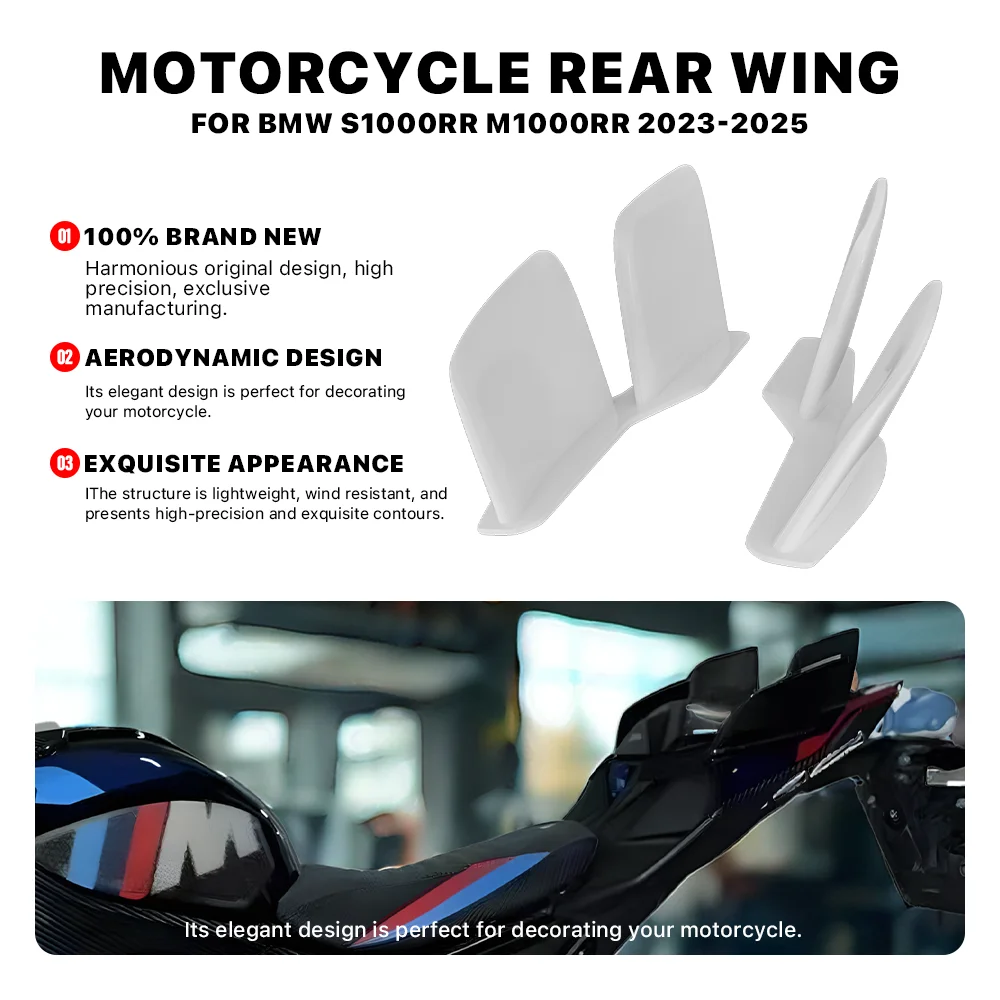 

Motorcycle rear tail wing spoiler For BMW S1000RR M1000RR 2023 2024 2025 aerodynamic wing rear tail wing side winglet aileron