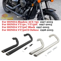 For HONDA Shadow ACE 750 VT750 VT750C Black 1997 - 2003 For Honda VT750CD Deluxe 1998 - 2003 Motorcycle Exhaust System Full Pipe