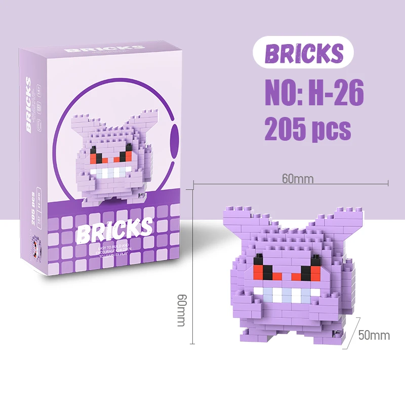 Gengar Spielzeug Lega Bausteine Pokémon Action Cartoon Charakter Pikachu Bulbasaur Charmander Modell Für Kinder Geburtstag Geschenke
