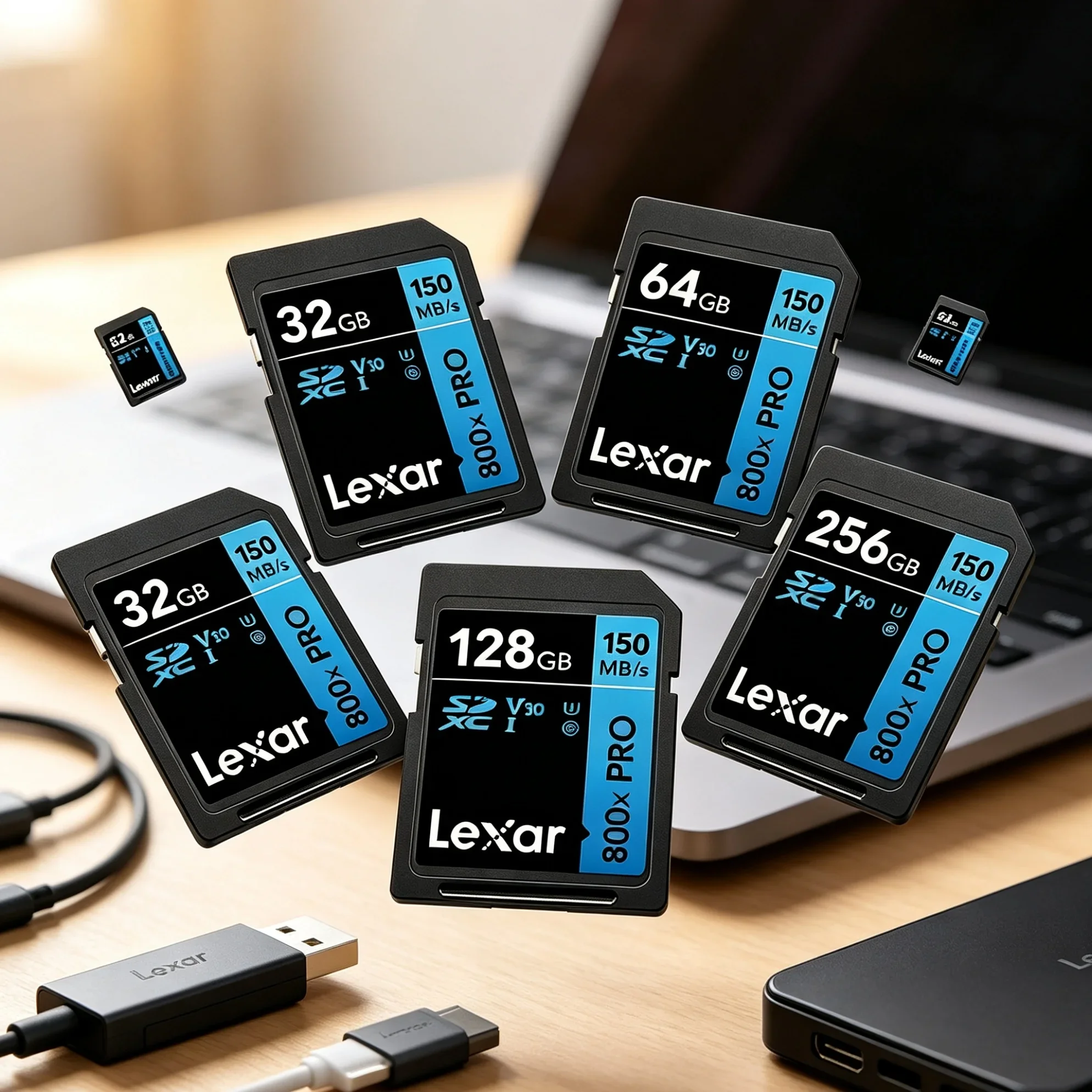 SD Card for Wedding Event Photography Lexar 800x Pro 128GB 64GB 256GB UHS-I SDXC Class 10 V30 150MB/s Read Memory Card 4K Video