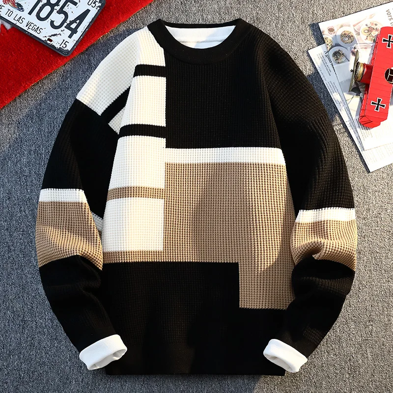 2024 Winter  and  Autumn Men Casual Knit Pullovers Mens Thick Warm Loose Knitted Sweaters Streetwear for Men