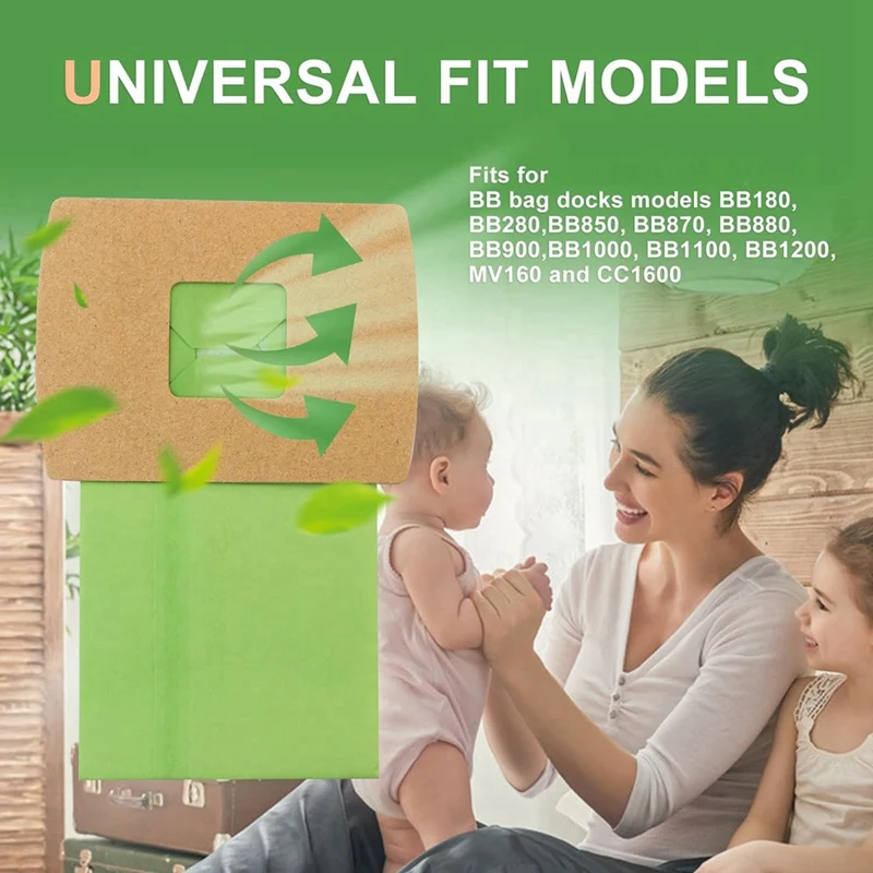 Peças de reposição para sacos de vácuo pkbb12dw bb, pacote de 12 peças de reposição para oled xl buster b, com 2 filtro do motor