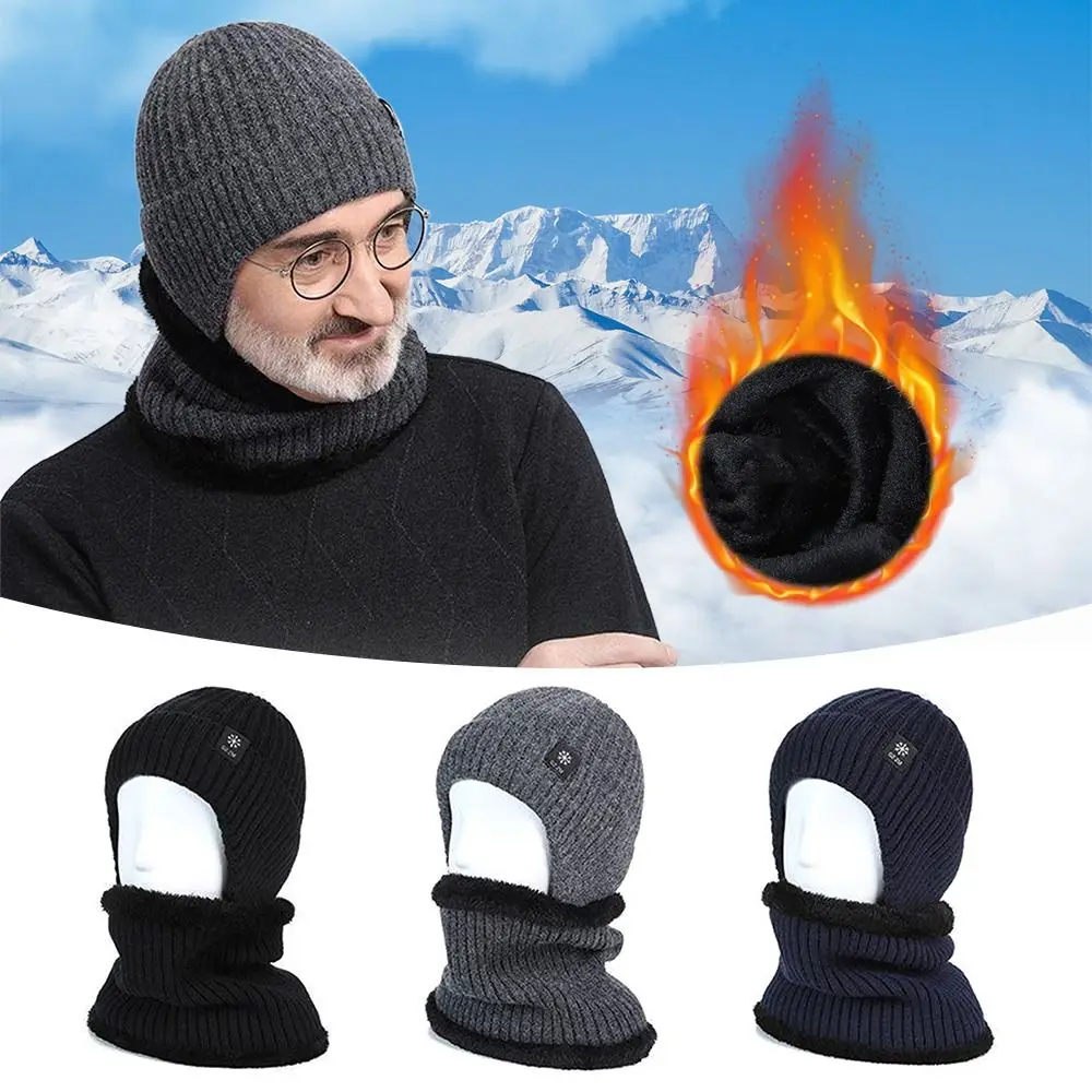 

Men Windproof Balaclava Skullcap Face Protection Neck Protection Knitted Hat Breathable Warm Beanie Hat Winter