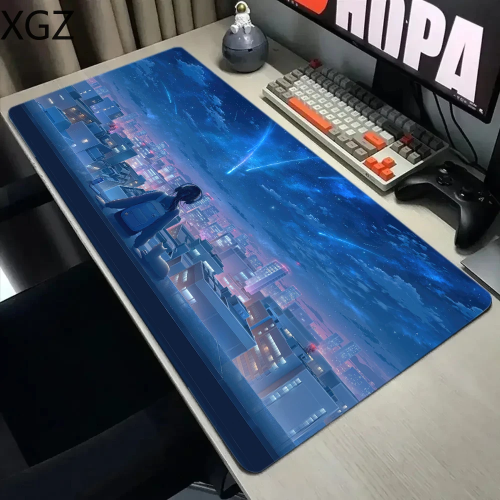 New 90X40cm sunset starry sky anime mouse pad large game table pad non-slip washable suitable for office and home use