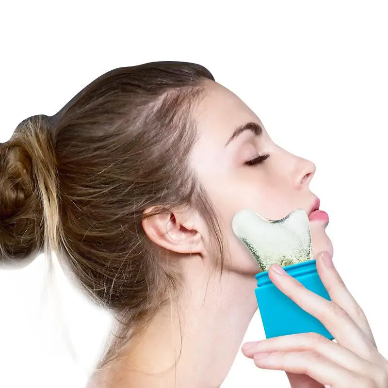 Quick De-Puffing Ice Roller, Cooling Silicone Face Massager for Morning Puffiness & Contouring, Portable & Reusable