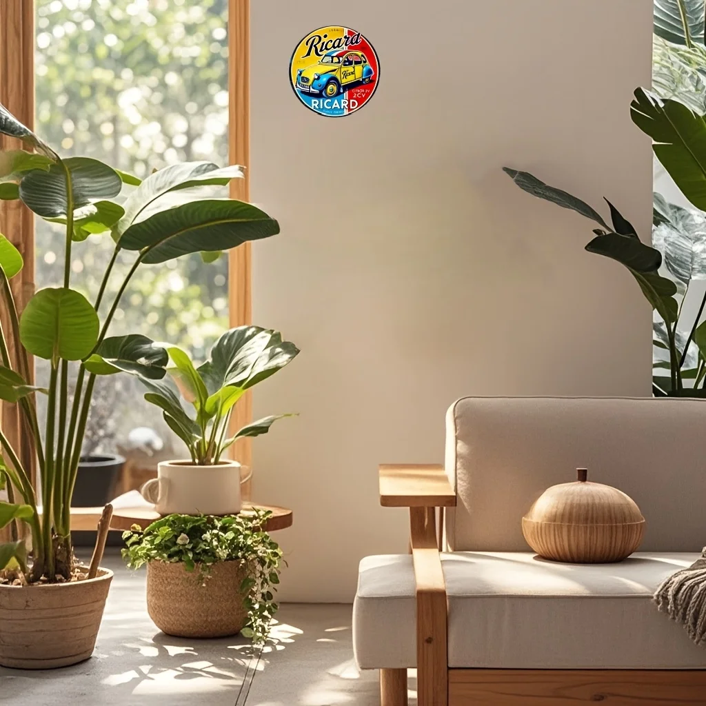 2D Flat, Vintage Lycard 7.8X 7.8inch Round 2D Flat Printed Wood Wall Art, Suitable for Bedroom, Living Room, Dining Area, Bar, Coffee Shop, and Garage Decoration, Great Gift for Friends and Family, Wood Painting, Decoration, Perfect Room Decor, 2D Flat