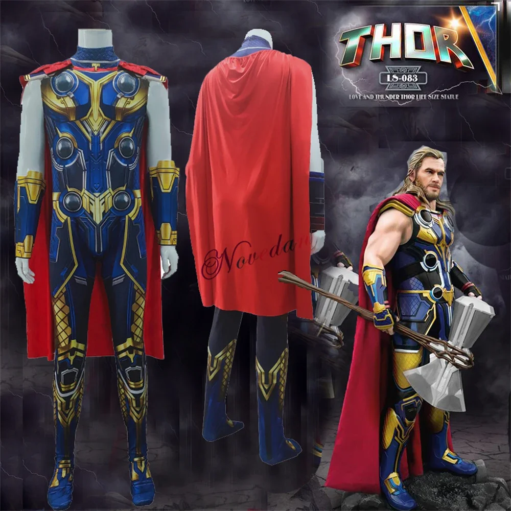 

New 2022 Movie Thor Love and Thunder Cosplay Costume Superhero Thor Odinson Cosplay Jumpsuit Birthday Party Halloween Costume