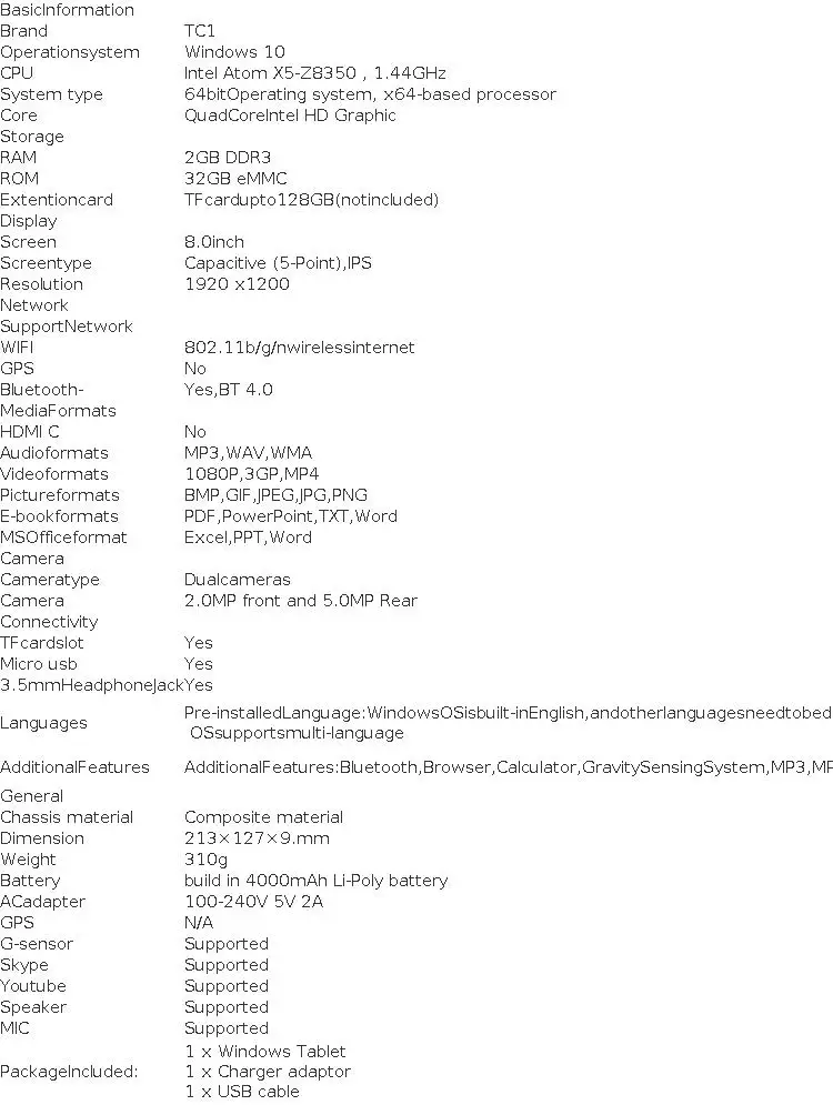 Windows 10 Tablet Pc Intel Atom Quad Core Ips Display_voghion.com