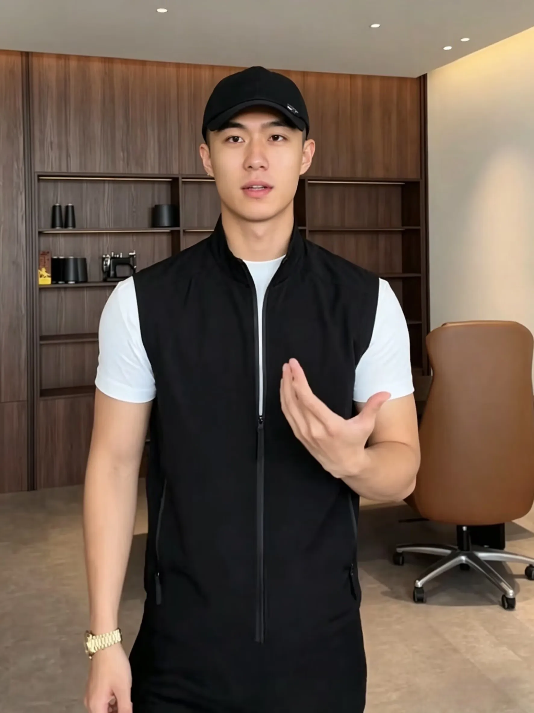 Lightweight Breathable Zipper Stand Collar Vest Jacket Men's Outdoor Quick Dry Sports Casual Sleeveless Jacket