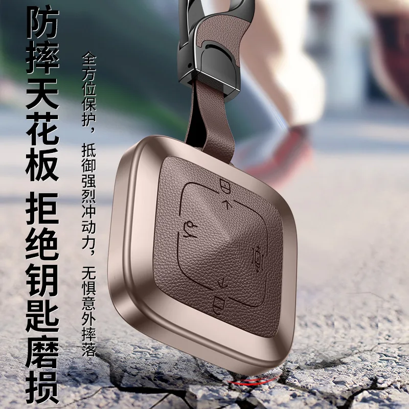 For Zeekr 001 Aluminum Alloy Key Case Bluetooth Intelligent Entity 009 X Car Accessory Case Buckle Bag Keychain Keyring