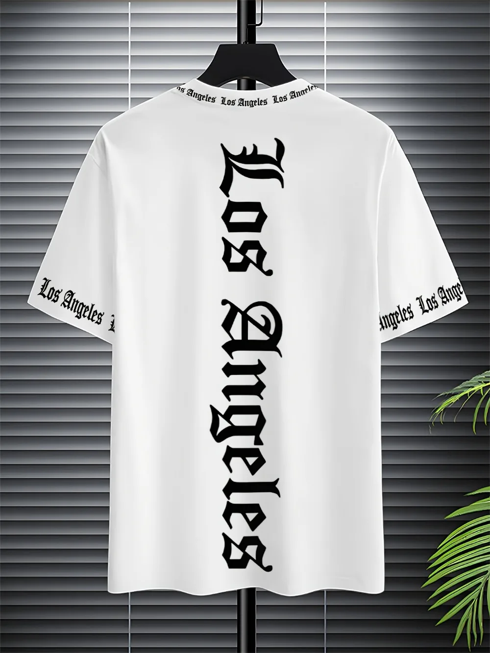 Los Angeles Gothic Font Sleeve Letters 3D Print Breath Quick-dry Men  T-shirt Outdoor Leisure Fashion Y2K Parent-Child Clothing