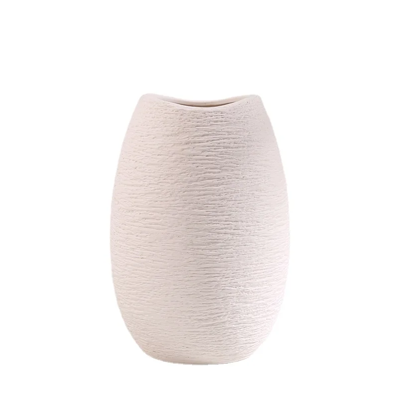 Creative Simple White Vase Ceramic Living Room Decoration Decorative Dry Flower Home Home Flower Arrangement Flower Device