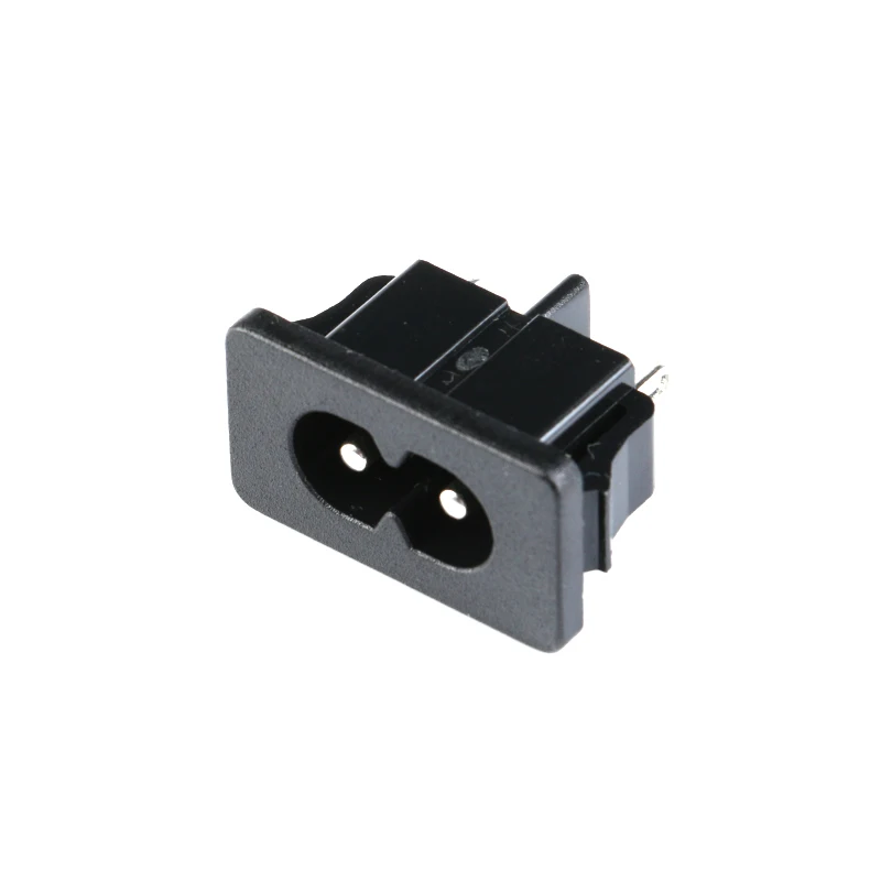 10Pcs Black IEC320 C8 Power Socket Male Plug  AC 250V 2.5A 2Pin 8 Word Socket Connector