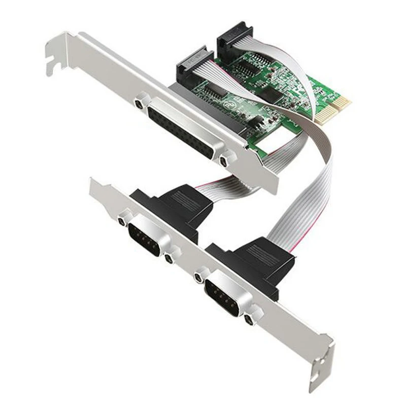 PCIe Serial and Parallel Port Card Desktop PCI-E 1 and 2 Serial Port Card Built-in 2S1P COM Serial Parallel Port