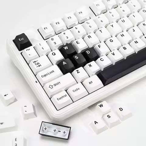 KBDiy Double Shot PBT Keycaps GMK BOW Set 174 Keys Cherry Profile Custom White And Black Key Caps For Mechanical Keyboard Keycap