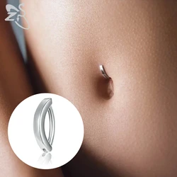 ZS 1 Piece 925 Silver Navel Piercing For Women 14g Minimalist Belly Rings Belly Button Ring Summer Beach Body Piercings 10/12MM