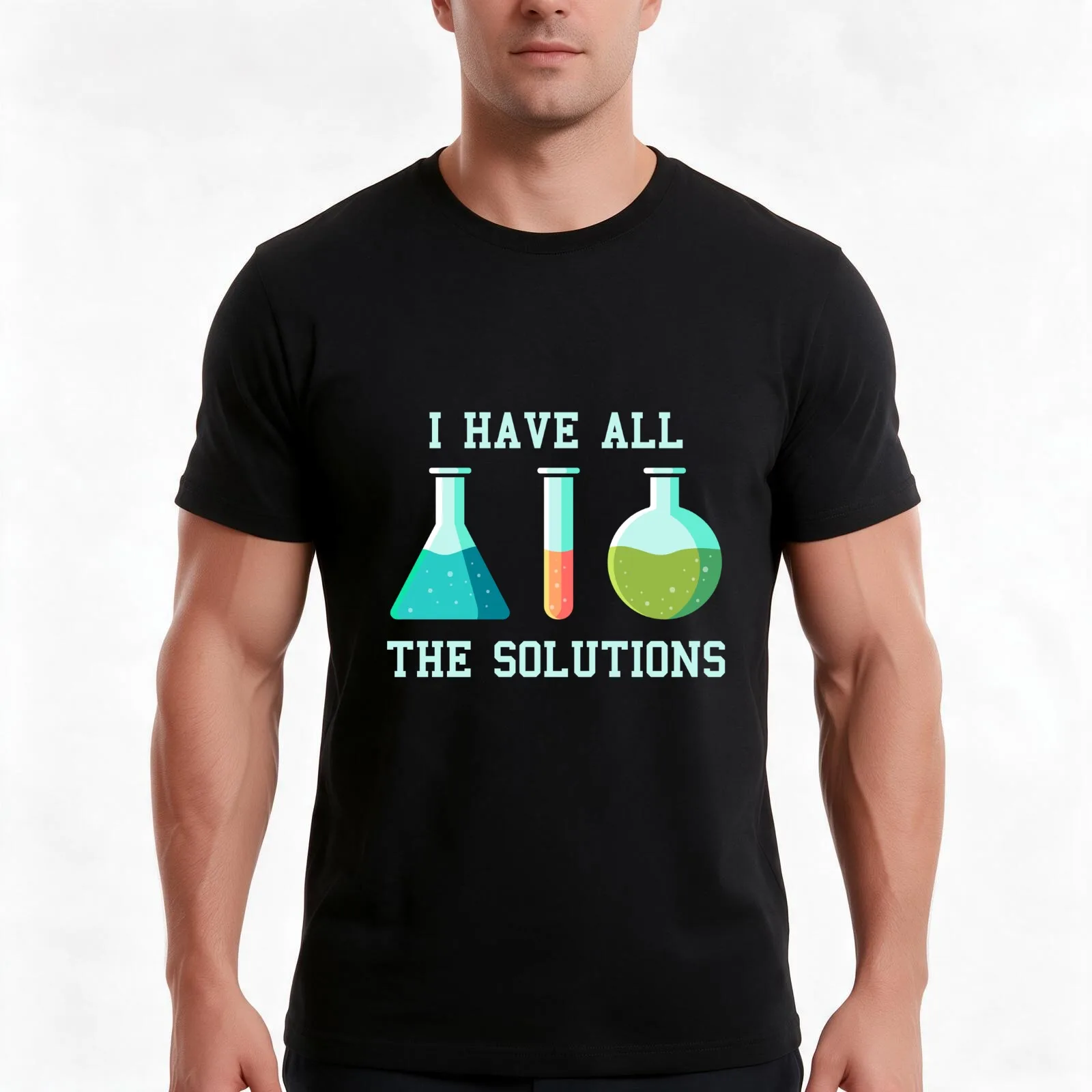 I have all the solutions T-Shirt, Summer Casual Cotton Tee, Oversized Streetwear Tops, Vintage Graphic Print, Unisex Men Women