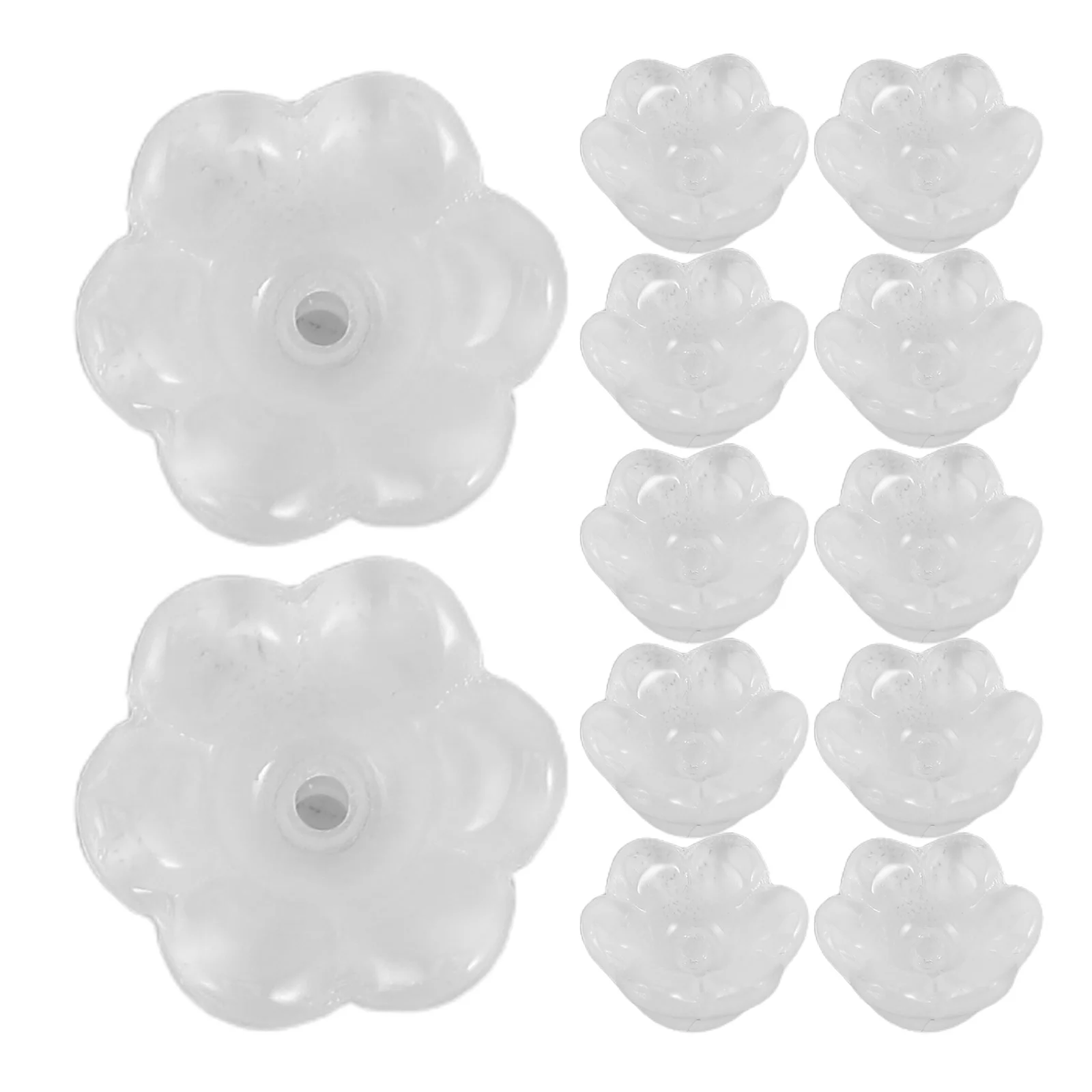 

300Pcs Handmade Floral Glass Beads White Bellflower Jewelry Supplies Tassel Making Flower Charms Earring Beads