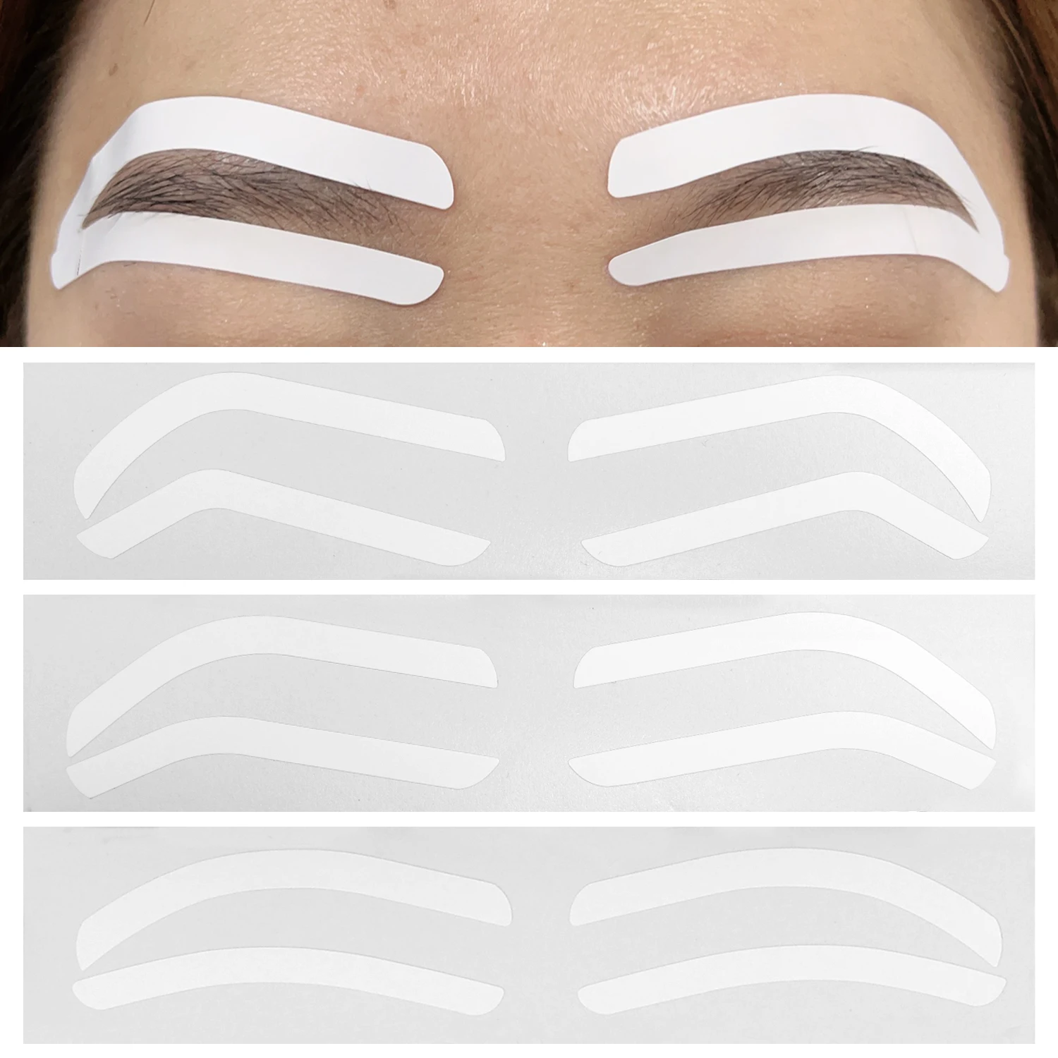 10pcs Disposable Eyebrow Design Stencil Stickers Eyebrow Tattoo Tint Airbrush Auxiliary Sticker for Brows Shaping Brows Template