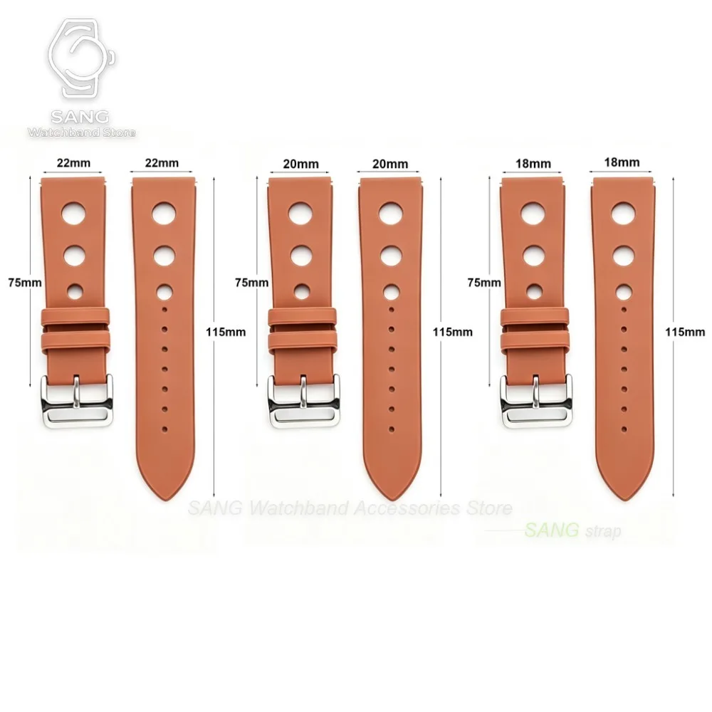 18/20/22mm Perforiertes Silikon-Uhrenarmband Universelles Sport-Uhrenarmband für Männer und Frauen Schnellverschluss-Armbänder für Seiko Weicher Handgelenkgurt – Detail 1