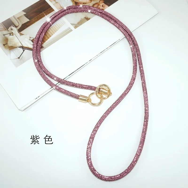 Crystal Rhinestone Phone Lanyard Luxury Bling Bright Diamond Anti-lost Rope Strap Hanging Cord Chain Phone Cover Accessories