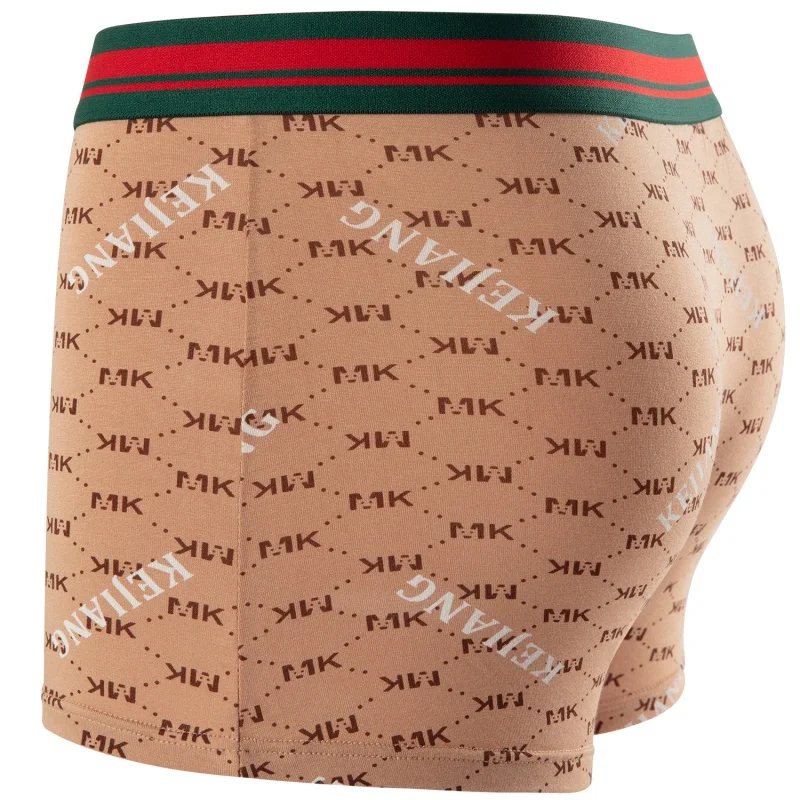 4 عبوات من الملابس الداخلية الرجالية العصرية، ألياف البوليستر اللدنة، سراويل زاوية مسطحة بدون خياطة ومريحة