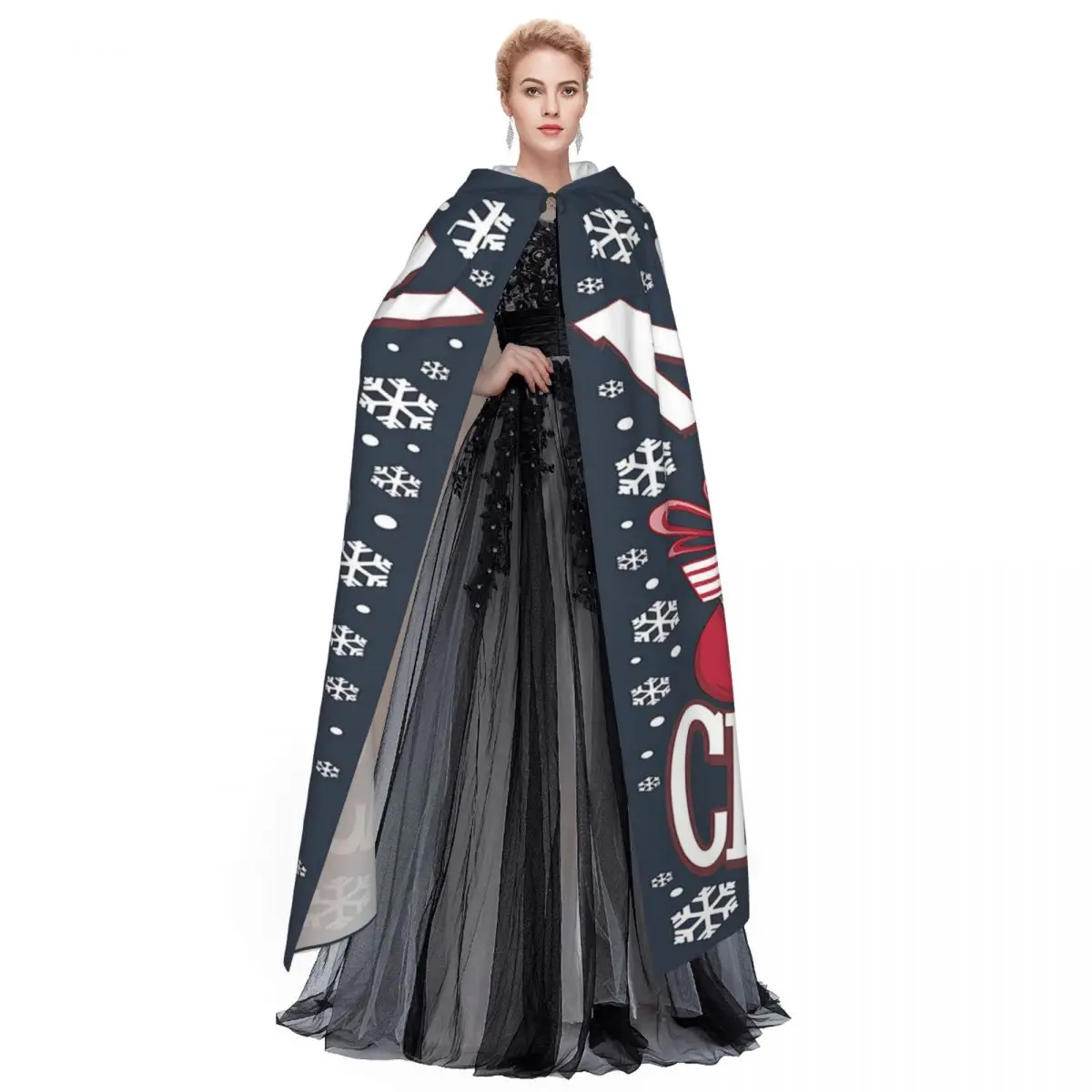 クリスマスの日 クリスマス サンタクロース ロングフード付きマント 魔女 中世コスチューム コスプレケープ ハロウィンパーティー 大人用 ユニセックス