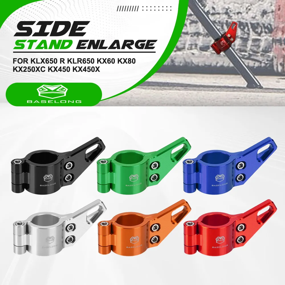

Motorcycle Kickstand Foot Side Stand Enlarge Extension Plate Pad For Kawasaki KLX650 R KLR650 KX60 KX80 KX250XC KX450 KX450X
