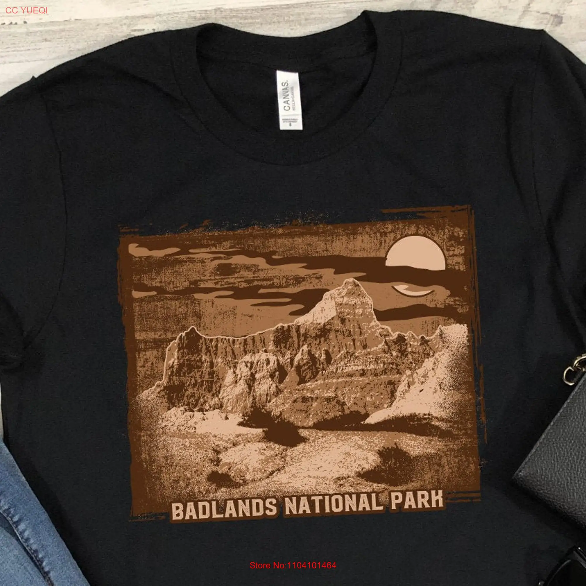 Badlands National Park T Shirt South Dakota Camping Vintage Retro Hiking Camp Lovers For Men and Women