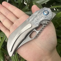 High end titanium alloy VG10 steel folding knife, large powder steel, steel head, smooth bearing, high-end EDC