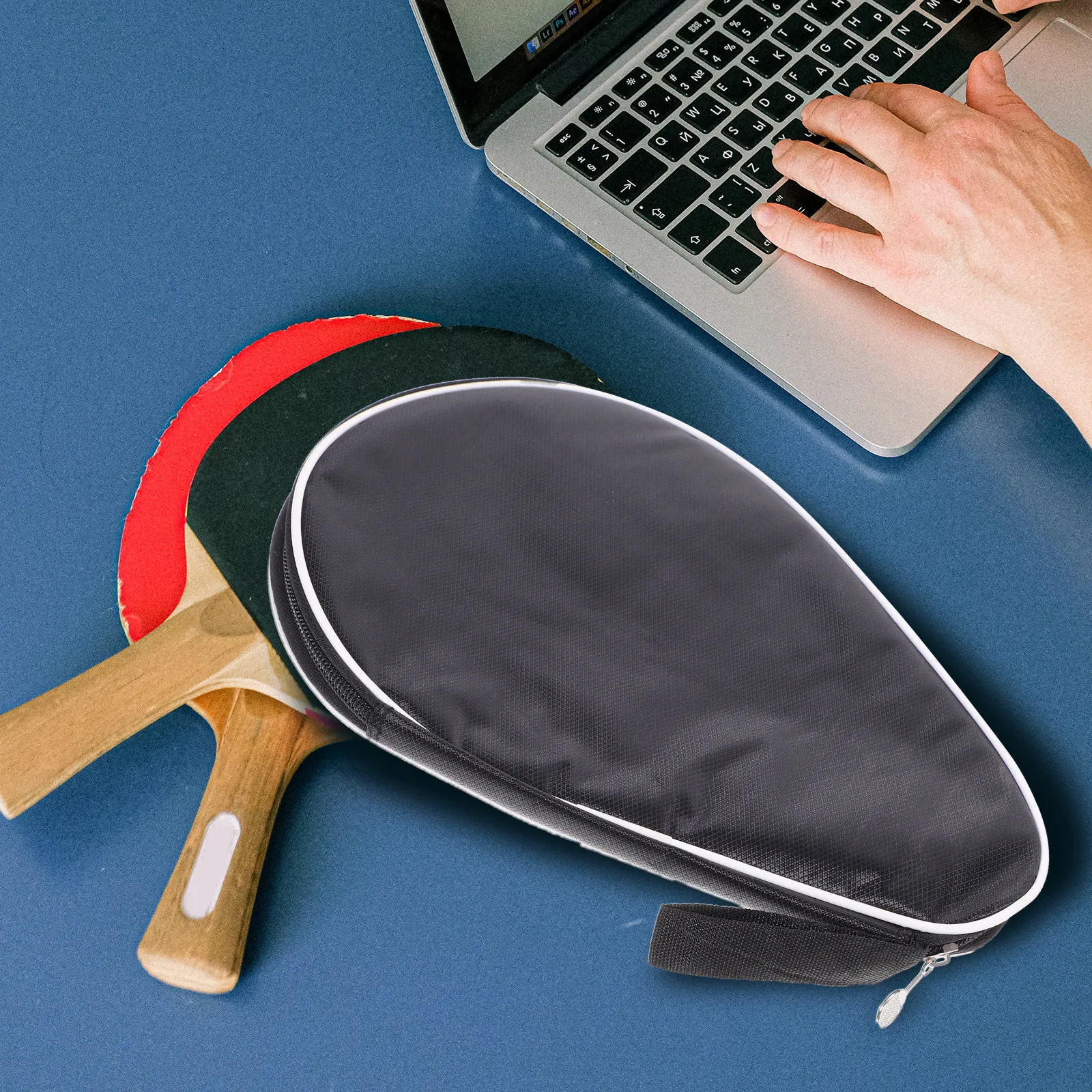 

Racket Organizing Bag Premium Material Temperature Resistant Strong Fabric Multi Pocket Design for Ping Pong Bat and Ball