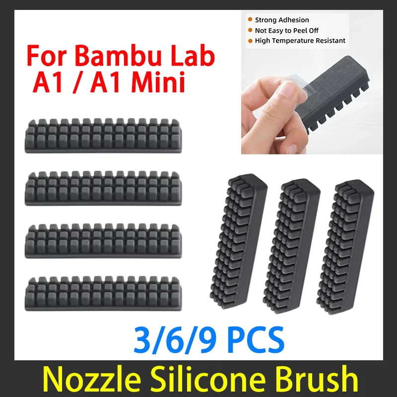 

Nozzle Brush for Bambu Lab A1/A1 Mini Wiper Silicone Brush Hotbed Mounted Scrubbers Nozzles Cleaning Tools 3D Printer