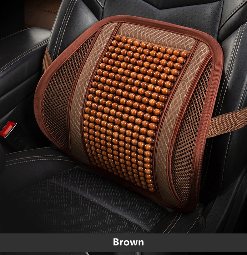 Car Seat Cushion Summer Cool Cushion Single Piece of Wood Beads Summer Breathable Cushion Ventilation Cold Four Seasons Availabl