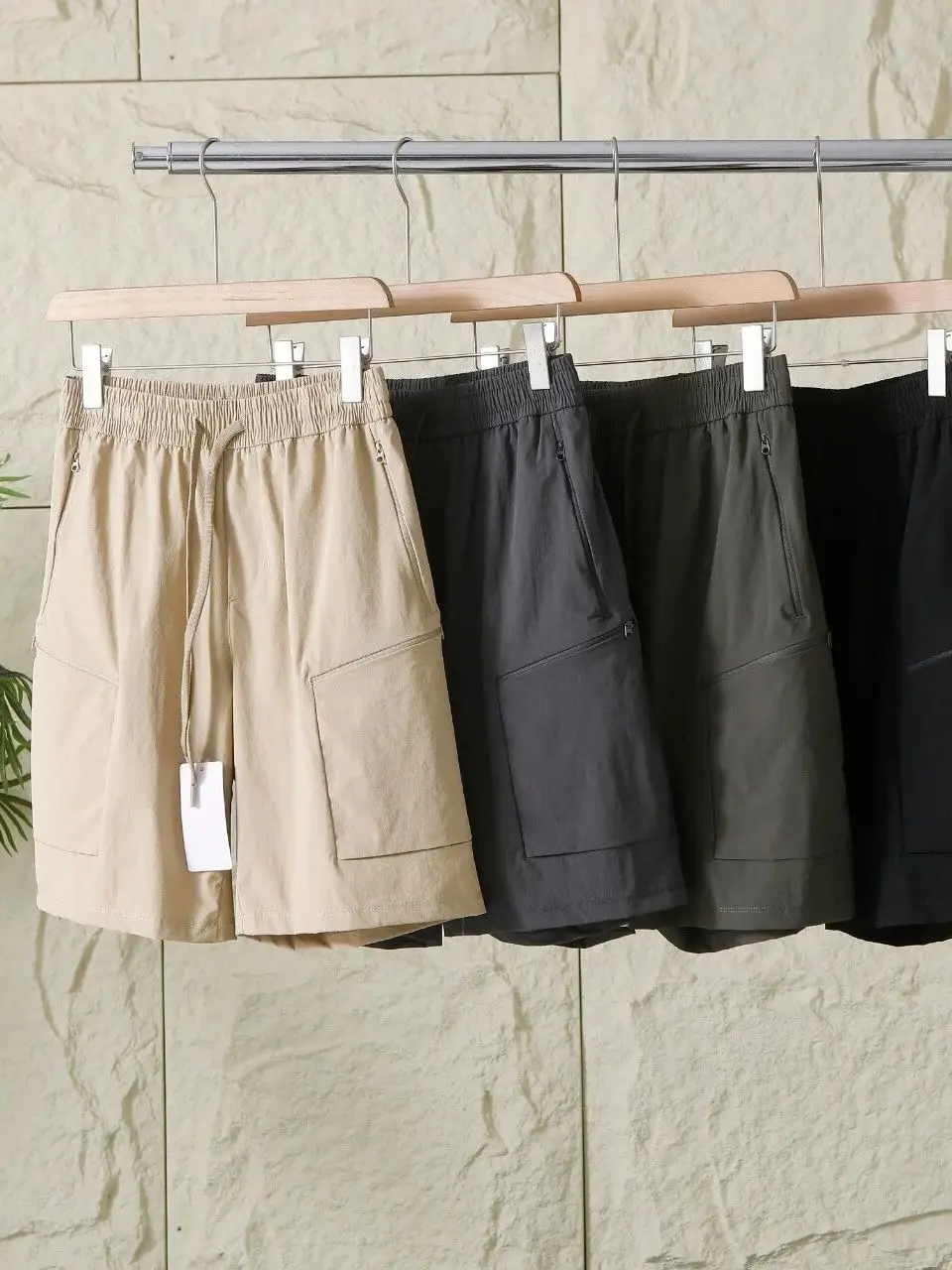 

Мужские повседневные быстросохнущие тонкие шорты для бега длиной до колена, дышащие, для активного отдыха, свободного кроя, спортивные, летние, модные, стандартный размер